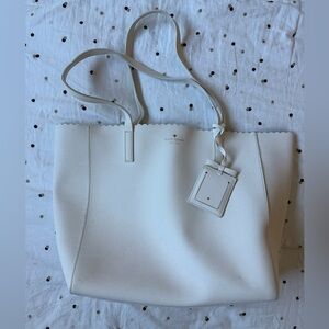 Kate Spade Cream Tote with Mirror Tag